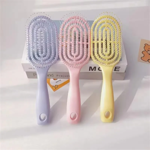 Custom Plastic Round Shape Hairbrush with Hollow Detangling Feature Curly Hollow Scalp <b>Massage</b> Comb <b>Personal</b> Care Beauty Product - Product Image 6