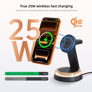 Base de Carga Magnética Plegable 3 en 1, Cargador Inalámbrico Rápido y Portátil para iPhone, Reloj y Auriculares, con Iluminación Ambiental Nocturna - Product Image 6