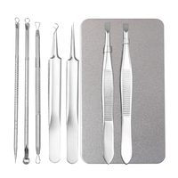 Kit d'outils de soins personnels en acier inoxydable nouvel extracteur de points noirs avec boîte en métal pour application faciale