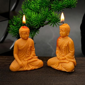 Moule à bougie en silicone 3D Bouddha assis en méditation, moule en résine Bouddha, moule en plâtre Bouddha aux mains croisées pour décoration intérieure DIY - Product Image 5
