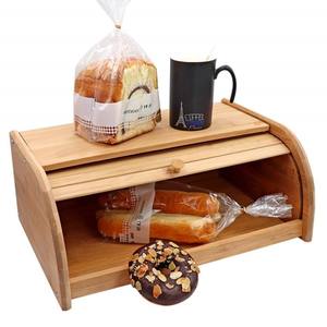 Boîte à pain en bambou naturel personnalisée de gros pour boulanger, conteneur de stockage alimentaire, boîte de rangement pour pain à couvercle rabattable pour la cuisine - Product Image 4