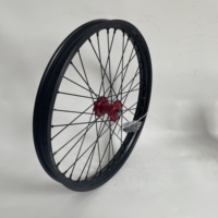 Jeu de jantes à rayons en fil noir robuste 19x1.4 avant 16x2.15 arrière avec moyeu anodisé rouge pour Surron Light Bee, pièces de motocross tout-terrain