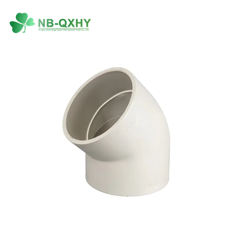High-Pressure Plastic Elbow Pipe Fittings 45 Degree Short Radius PVDF Welding for Chemical Industry
