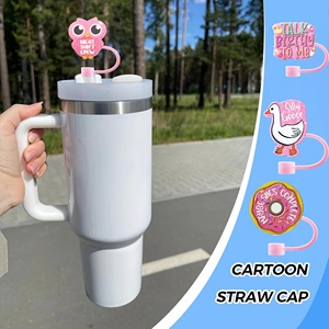 Cubiertas de Silicona Reutilizables para Pajitas de Vasos, Estilo Dibujos Animados, 1 cm, Grado Alimenticio, Accesorios para Bebidas Saludables, Venta al Por Mayor - Product Image 5