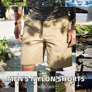 กางเกงขาสั้นคาร์โก้ไนลอนกลางแจ้งเอวสูงของผู้ชายกางเกงยาวถึงเข่ามีหลายกระเป๋าแบบเชือกรูดลำลองฤดูร้อน - Product Image 2