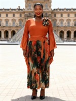 Robe plissée en gros - Nouvelle robe longue de cérémonie imprimée à fleurs tridimensionnelles, style tendance