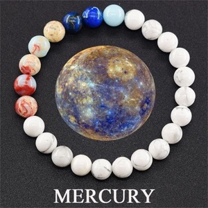 Pulsera de cuentas de piedra natural de 8 mm con diseño de planetas <span class=keywords><strong>del</strong></span> sistema solar, joyería de moda personalizada, Guardianes <span class=keywords><strong>del</strong></span> Sistema Solar, pulsera curativa de la Tierra y el Sol. - Product Image 3