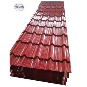Tôle de toiture enduite de couleur tôle de fer ondulée galvanisée prépeinte pour le prix de construction
