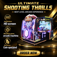 Máquina recreativa de disparos simulador de asalto de destrucción total de metal operada con monedas, con efectos de iluminación deslumbrantes y soporte en inglés.