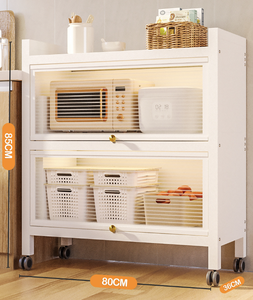 Moderni Armadietti Multifunzione a 3-5 Ripiani per Dispensa Sostenibile, Portapiatti con Supporti Magnetici in Acciaio al Carbonio - Product Image 4