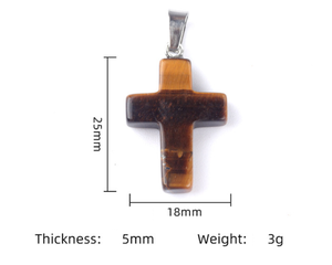 थोक रत्न पेंडुट्स प्राकृतिक पत्थर क्रॉस बेड्स गहने बनाने के लिए पत्थर क्रॉस पेलेंट - Product Image 6