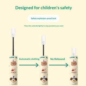 Parapluie <span class=keywords><strong>de</strong></span> <span class=keywords><strong>luxe</strong></span> pliable entièrement automatique pour enfants, motif dessin animé, pour filles, protection contre la pluie et le soleil - Product Image 4