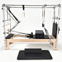 Combinaison Premium Reformer Trapeze, Reformer Pilates en Bois d'Érable avec Tour Trapeze en Alliage d'Aluminium, Cadillac Reformer
