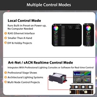 Pknight SPI-ASD1M Art-Net SACN DMX LED Controller Bodi Plastik 2700K Soft Warm White WLED Firmware 512 2048 Saluran SPI Panggung