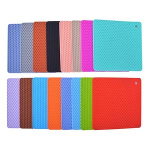Tapis et sous-plats en silicone écologiques antidérapants pour cuisine, isolants thermiques, anti-brûlure, carrés et ronds, protection contre la chaleur - Product Image 1