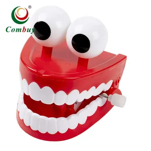 Забавная пластиковая игрушка kaka в виде розыгрыша на цепочке, заводные зубы