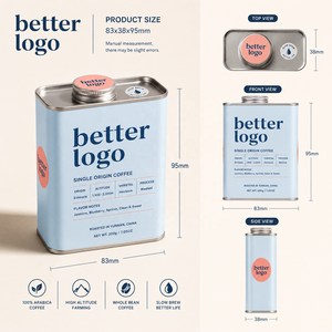 Großhandel Benutzerdefinierte Logo Rechteckige Kaffeebohnen-Dosen (150g/120g) Offsetbedruckte Edelstahl-Kaffeedosen mit Luftventil (2200g) - Product Image 2