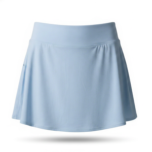 ODM <b>Women's</b> Light Blue Tennis Skirt Elastic Waist Moisture Wicking Breathable Quick Dry Solid Color Sport Wear Tennis Wear - Product Image 1