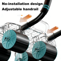 FLOWA Rouleau Abdominal Automatique à 4 Roues avec Rebond, Support Coudes, Support Téléphone Intelligent, Entraîneur de Core en EVA pour la Maison et la Salle de Sport