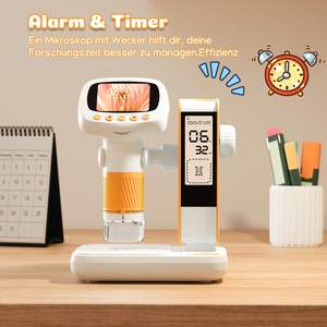 Horloge d'apprentissage pour enfants 2 en 1 Microscope électronique Grossissement 1000x Écran IPS 2 pouces USB PC Portable avec trépied - Product Image 3