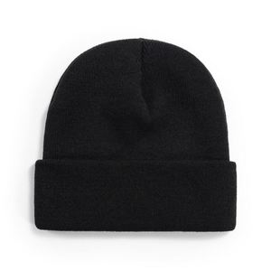 Gorro de punto de invierno cálido de Color sólido con logotipo bordado 3D de moda personalizado Unisex Travel - Product Image 5
