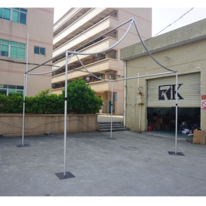 Aluminum Silver Portable Pipe Drape <b>Backdrop</b> <b>Stand</b> with Velvet/Chiffon Options for Indoor Wedding Design - Product Image 3