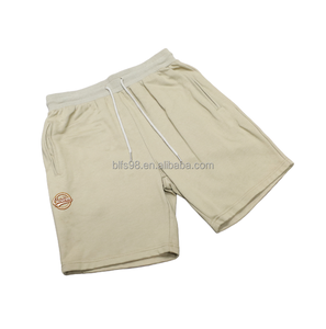 Knitted Worsted Fabric Mid-Waist <b>Elastic</b> Waist Solid American Sweat Handmade Men's High-End Summer Sports Casual Shorts - Product Image 3