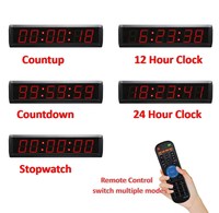 Programmable LED 2.3 "compte à rebours numérique minuterie à usage intérieur multifonctionnel chronomètre horloge avec télécommande