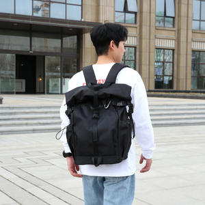 Custom Unisex <b>Roll</b> up Back Pack Black Rolltop Laptop <b>Backpack</b> <b>Waterproof</b> Travel <b>Roll</b> <b>Top</b> Daypack School <b>Backpack</b> Teenager - Product Image 2