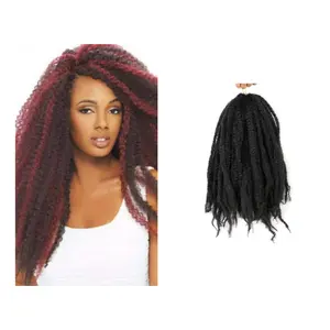 Factory Price Afro Kinky 18inch 100g Curly Twist Braiding Crochet Synthetic Hair for Black Women