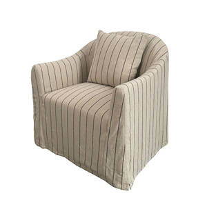 Sillón <span class=keywords><strong>de</strong></span> Lino a <span class=keywords><strong>Rayas</strong></span> Estilo Rústico con Diseño <span class=keywords><strong>de</strong></span> <span class=keywords><strong>Rayas</strong></span> y Almohada Decorativa - Product Image 1