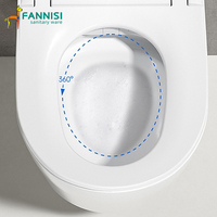 Toilette murale suspendue en céramique de luxe Toilette intelligente dos à mur Toilette une pièce Jet Bidet Pulvérisateur Cuvette de toilette