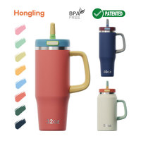 Gobelet à poignée isolée en acier inoxydable élégant de 40oz en gros de Hong Ling qui acceptent la personnalisation