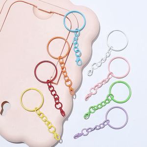 Porte-clés en métal peint couleur fer, fermoir mousqueton, accessoires pour poupées, fabrication de bijoux DIY, pendentif porte-clés, sans nickel, vente en gros - Product Image 2