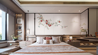 Chinoiserie imprimable personnalisé peint à la main oeuvre brodé plante fruit soie papier peint Mural paysage chinois papier peint Mural