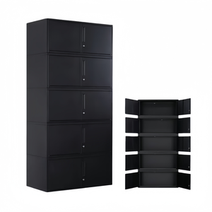 Fournisseur de classeurs en acier, bibliothèque simple, 5 armoires à sections uniques pour dossiers de bureau, ensemble de classeurs détachables, <span class=keywords><strong>casier</strong></span> bas - Product Image 3