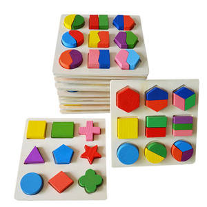 Puzle Montessori de formas geométricas de madera para niños, bloques de matemáticas de clasificación, juego educativo de aprendizaje preescolar, juguetes para niños pequeños - Product Image 3