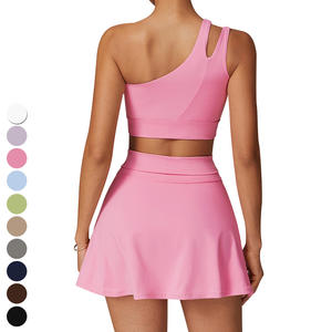 <span class=keywords><strong>2</strong></span> в 1 мини-юбке, спортивный костюм для пикбола, спортивный комплект с Косом на одно плечо для фитнеса и гольфа, юбка для тенниса, комплект для женщин - Product Image 3