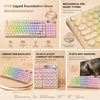 Clavier de jeu FURYCUBE IP98 à sensation mécanique, 98 touches avec écran intelligent et bouton rotatif, PBT double-shot RGB, détachable, filaire, PC/Mac