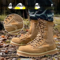Bottes de randonnée tactiques ultra-légères pour hommes avec maille respirante, tige haute, semelle extérieure en caoutchouc pour l'automne et l'hiver