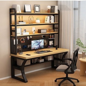 <span class=keywords><strong>Escritorio</strong></span> de Madera Maciza con Estantes Integrados, Mesa de Computadora para el Hogar, <span class=keywords><strong>Escritorio</strong></span> Combinado para Escribir, <span class=keywords><strong>Escritorio</strong></span> Gratuito para Estudiantes - Product Image 4