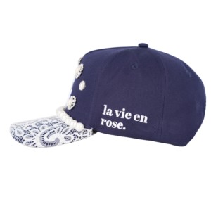 TCAP China 5 Panel Wool Blend Lace <b>Hat</b> Exquisite Pearl Chain Baseball <b>Hat</b> - Product Image 4