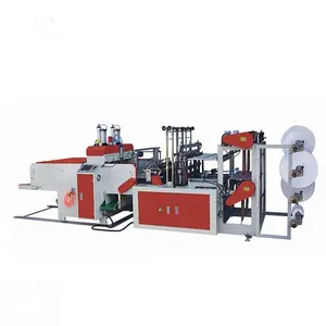 Full Automatic 4 Lines Double Layers Heat Bottom Sealing and Cold Cutting Bag Making Machine