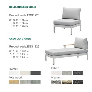 Conjunto de Sofás Modernos de Lujo en Forma de L de Aluminio para Jardín, Balcón, Patio y Uso en Exteriores - Product Image 3