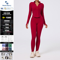Custom dames 2-delige yogaset: jack en leggings, hoge kwaliteit, sneldrogend, zacht, met scrunch butt effect voor yoga-pilates