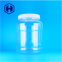Pot en plastique PET rond à large ouverture de qualité alimentaire avec couvercle à clapet blanc sans BPA, étanche pour bonbons, collations, biscuits, nouilles, aliments pour bébés
