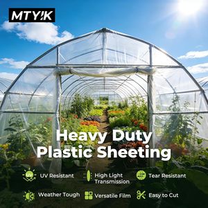 Heavy Duty <b>Greenhouse</b> <b>Plastic</b> Sheeting 6 Mil 8x25 Ft UV Resistant Clear Polyethylene Film For Garden Agriculture - Product Image 2