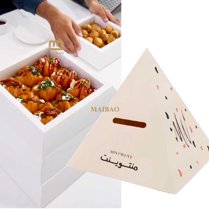 Custom Desserts Pyramid Cake Box - Perfect for Food Packaging