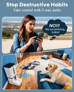 12L 50 Cups Large Breed Automatic <strong>Cat</strong> <strong>Feeder</strong> 5G WiFi 1080P Camera Night Vision Smart Dog Food Dispenser by Yakry - Product Image 4