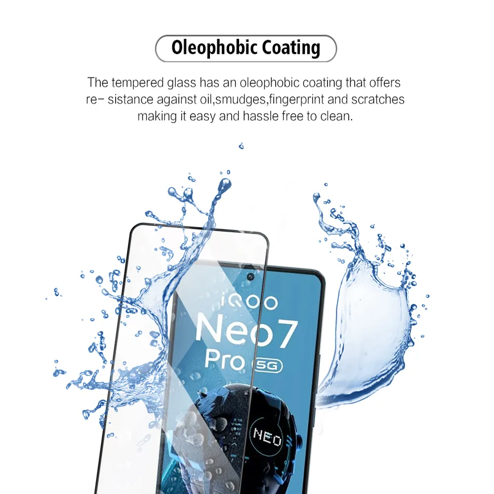 Pelindung layar kaca tempered transparan HD, pelindung layar tahan gores untuk VIVO iQOO Neo 7 Pro 2.5D